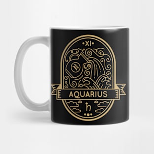 Aquarius Gold Sigil Zodiac Mug